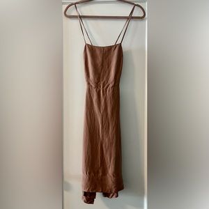 Aritzia Wilfred dark blush linen sundress